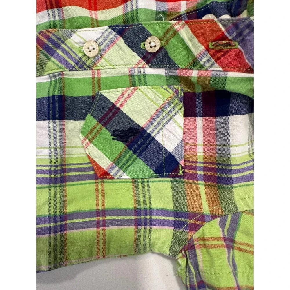 Ralph‎ Lauren Baby 3M Plaid Shortall Romper One Piece Green Red Blue White